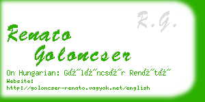 renato goloncser business card